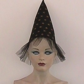 Gorro de bruja con encaje