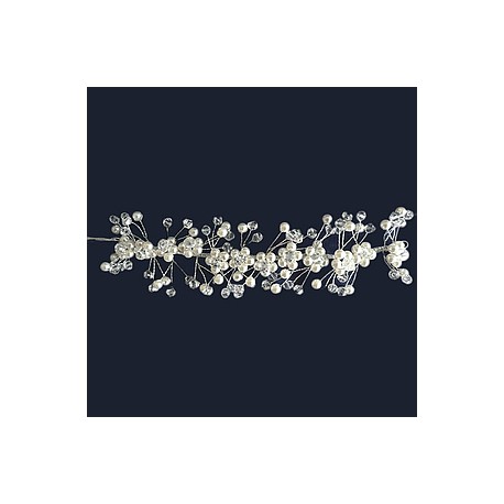 Tiara de perlas y pedrería Mod. WHD-017