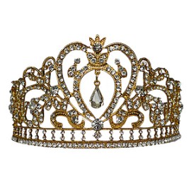 Corona-tiara dorada con pedrería Mod. E63277