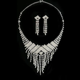 Juego de collar y aretes con pedrería  Mod. E63214