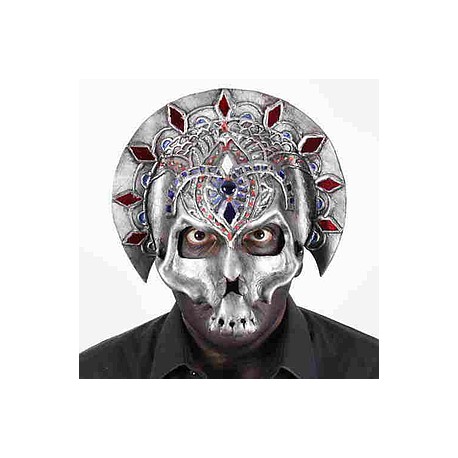 Máscara de piel calavera con joyas