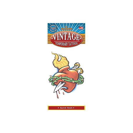 VT-126 Tatuaje vintage Corazón con puñal