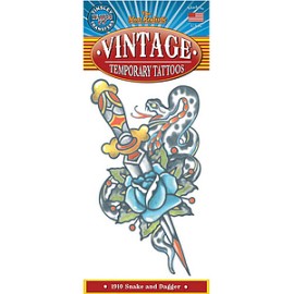 VT-104 Tatuaje vintage Snake and dagger 1910