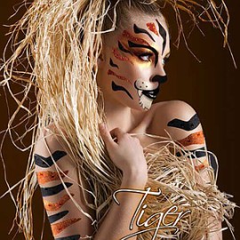 Tiger stripes body art